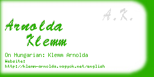 arnolda klemm business card